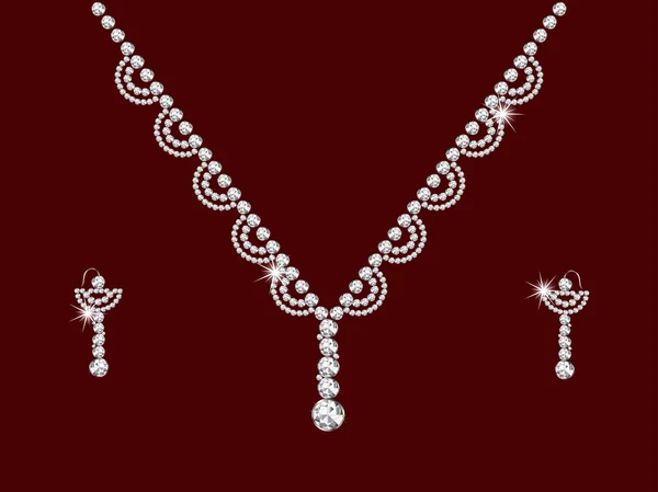 ダイヤモンドのネックレス — ストックベクタ