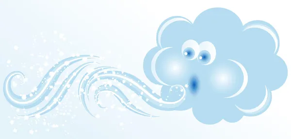 Soplando nube — Vector de stock