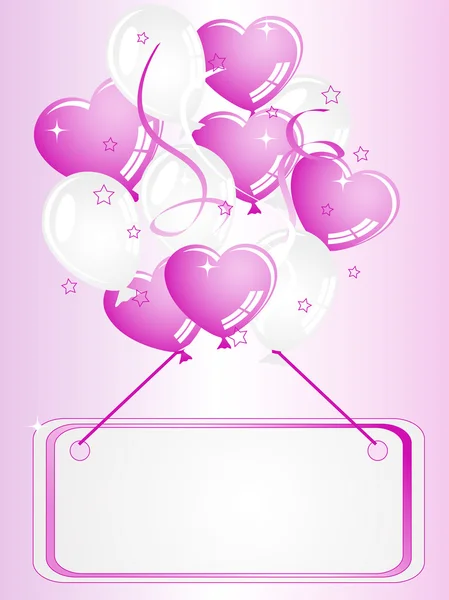 Tarjeta con corazones — Vector de stock