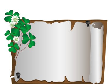 Scroll and clover clipart