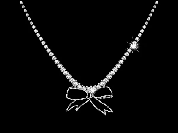 Diamond necklace — Stock Vector