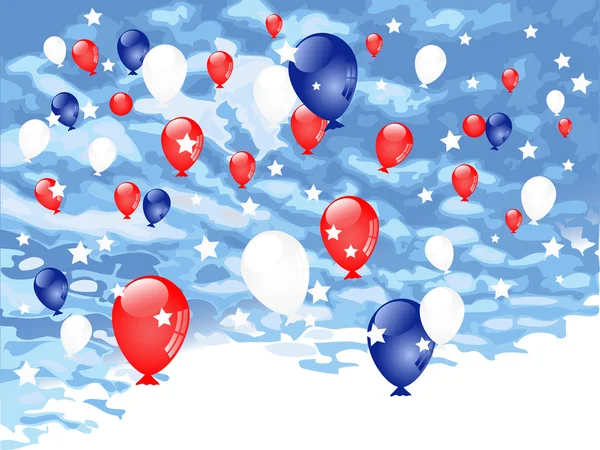 Röd, blå och vita ballonger — Stock vektor