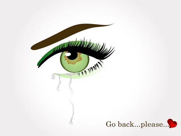 Green crying eye — Stock Vector