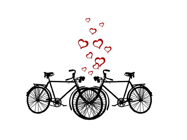Due biciclette — Vettoriale Stock