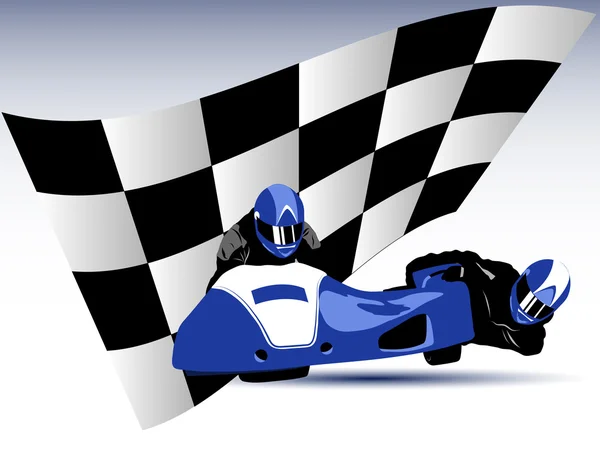 Sidecar azul — Vector de stock