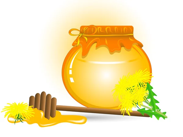 Dandelion honey — Stock Vector