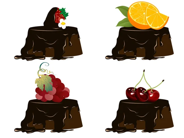 Tortas de frutas — Vector de stock