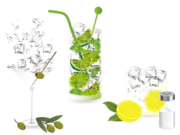 Cocktails d'été — Image vectorielle