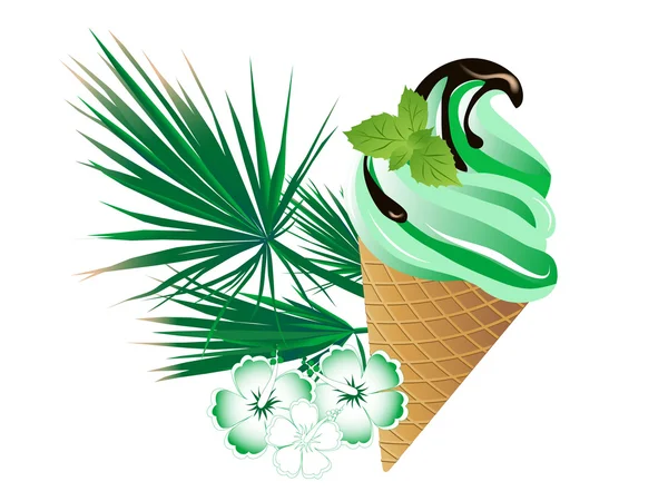 Crème glacée menthe — Image vectorielle