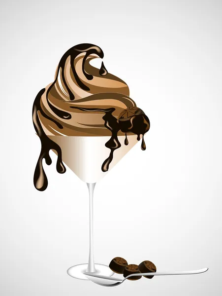 Chocolate sundae — Stock Vector