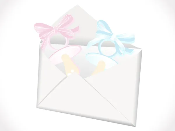 Envelope with pacifiers — Stock Vector