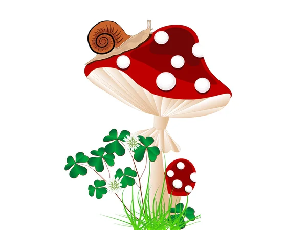 Red mushroom — Stock Vector