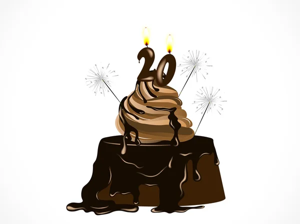 Pastel de chocolate de cumpleaños — Vector de stock