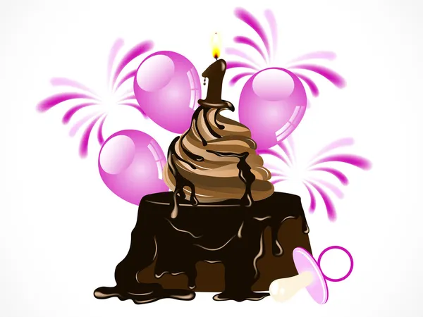 誕生日チョコレートケーキ — ストックベクタ