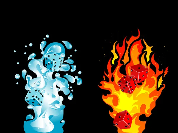 Agua y fuego — Vector de stock