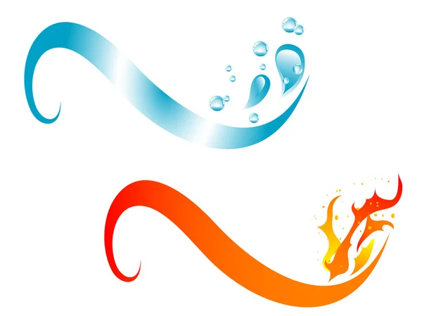 Vatten och eld — Stock vektor