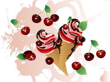 Kirazlı dondurma.