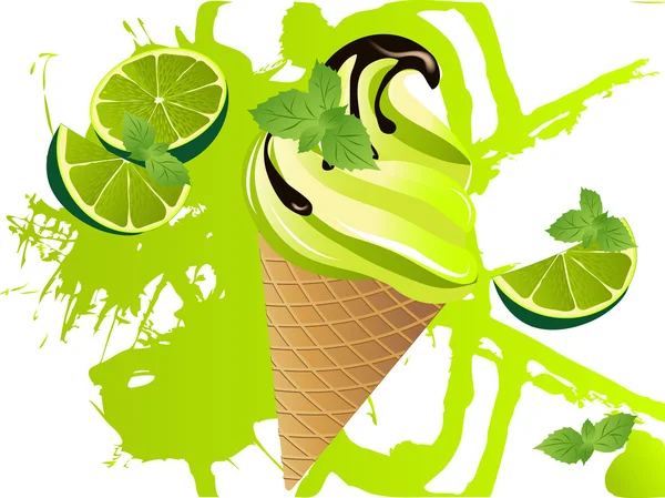 Crème glacée Mojito — Image vectorielle