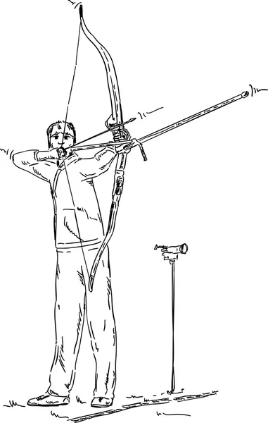 Apuntando arquero — Archivo Imágenes Vectoriales
