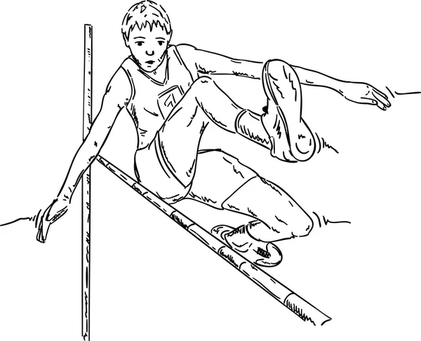 Male high jumper — Stock Vector
