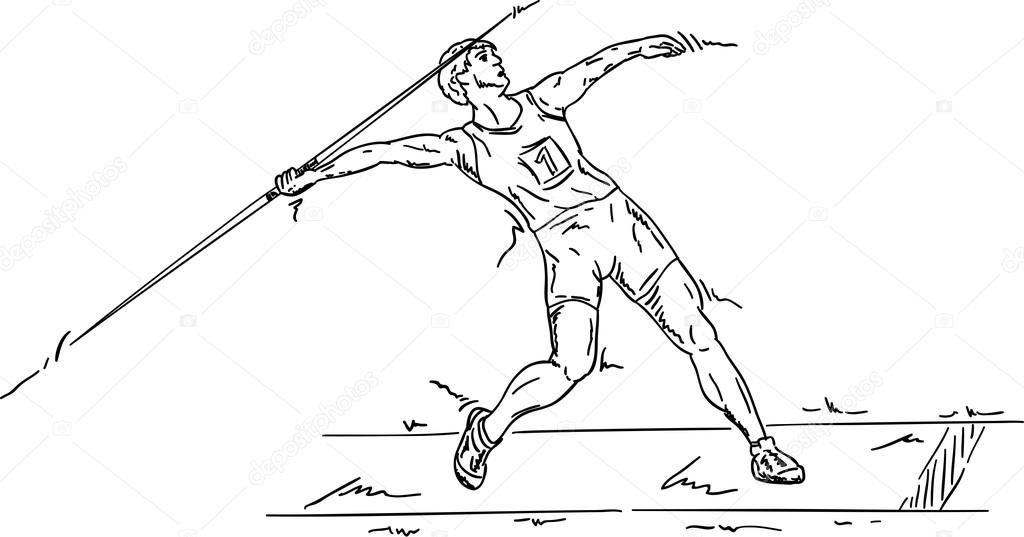 Male Javelin — Stock Vector © pavelmidi 13437092
