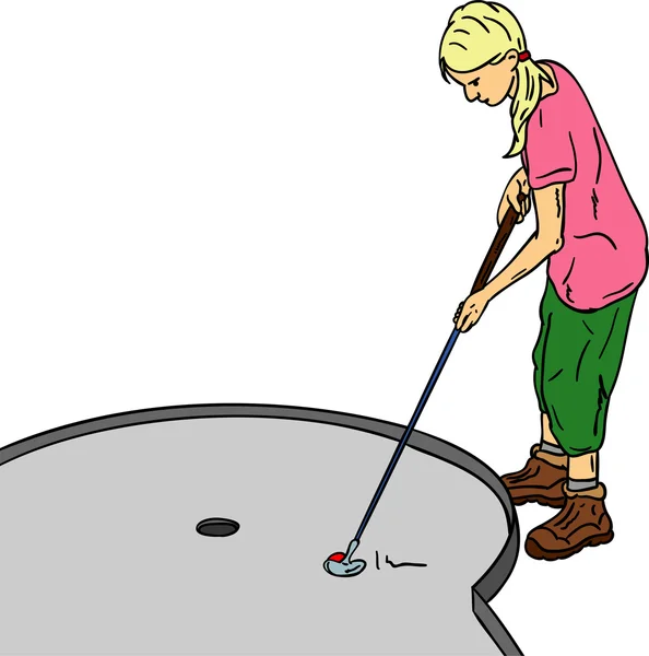 女の子のゴルフ — ストックベクタ