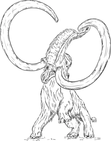 Mammoth attaking - Stok Vektor