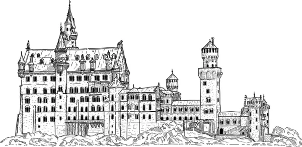 Castello di Neuschwanstein — Vettoriale Stock