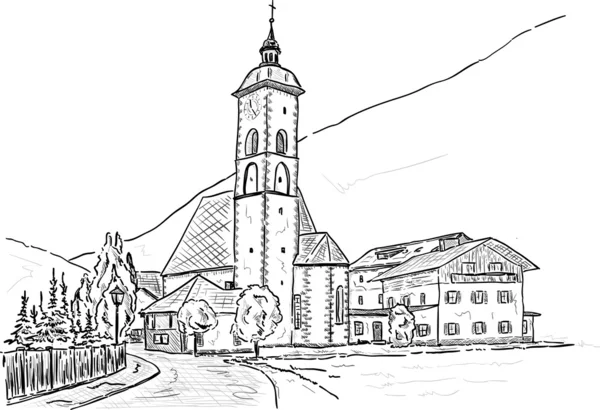 Großkirchheim Kościoła — Wektor stockowy