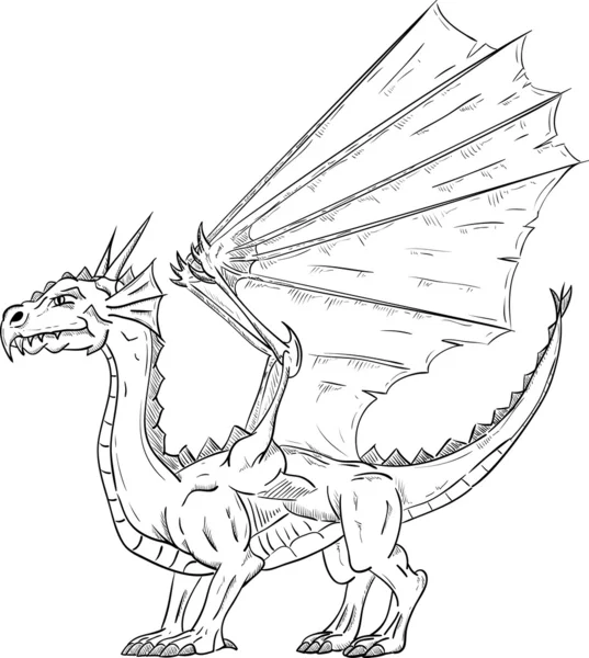 Dragon staande — Stockvector