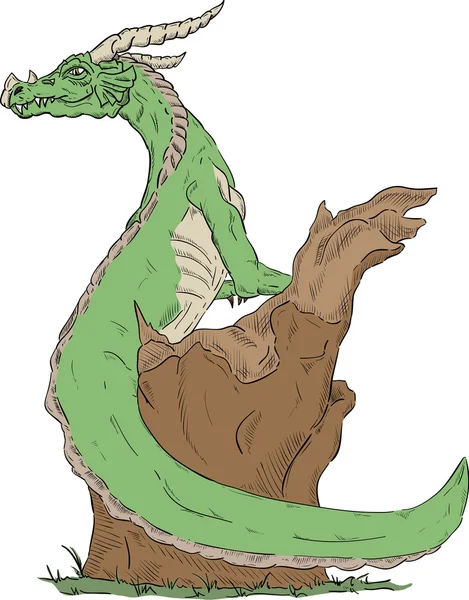 Зеленый дракон — стоковый вектор