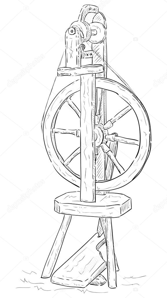 Wool spinning wheel Stock Vector Image by ©pavelmidi 46544301