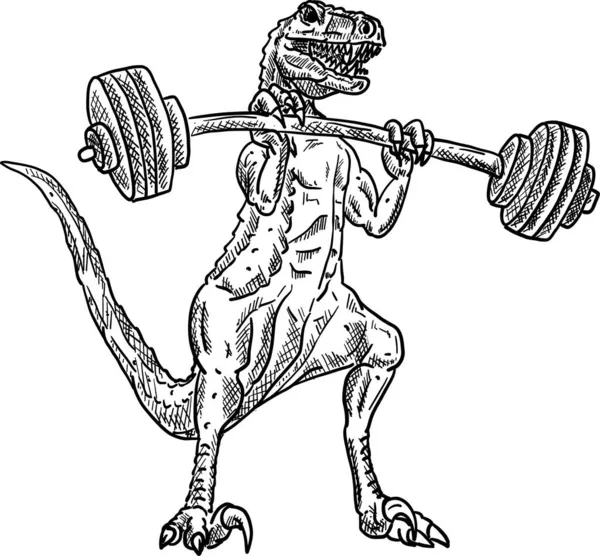 Vector Sport Dinosaurie Illustration Isolerad Backgroud — Stock vektor