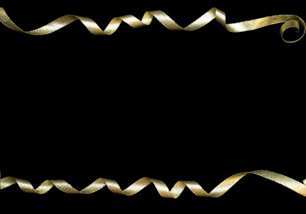 Gold curly ribbons — Stock Photo, Image