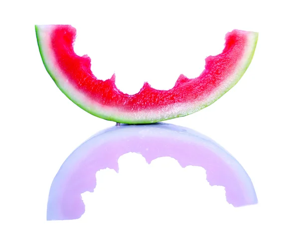 Partly eaten watermelon — Stock Photo, Image