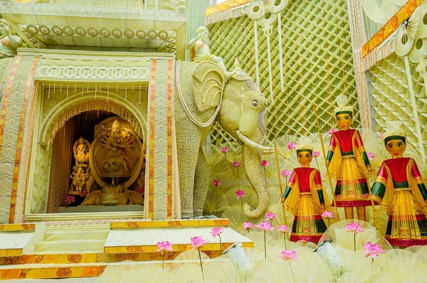 Goddess Durga, artwork and decoration, Durga Puja Festival, Kolk — Stock Photo, Image