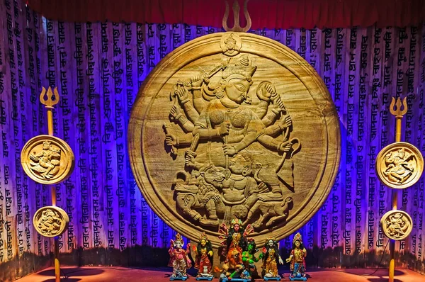 Tanrıça durga, sanat, durga puja Festivali, Kalküta, Kalküta — Stok fotoğraf