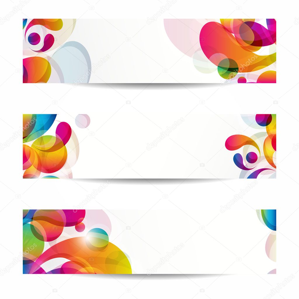 Abstract web banners with colorful arc-drop