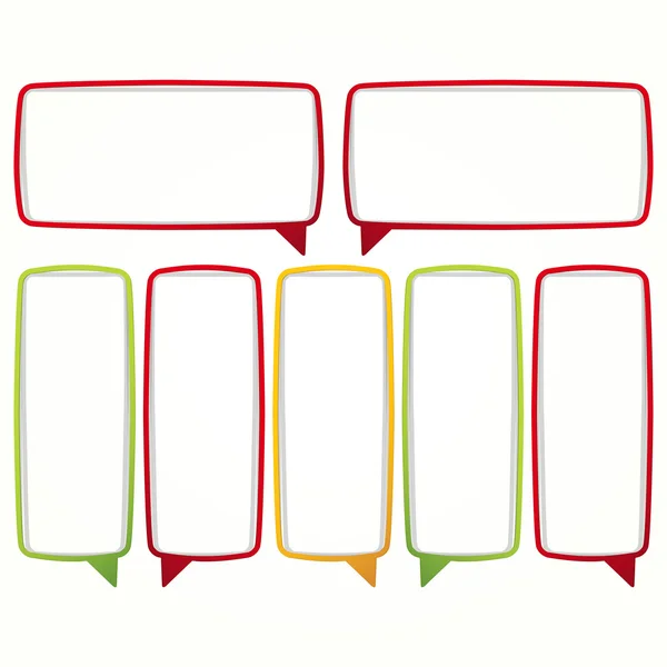 Coloridos marcos de burbujas de habla . — Archivo Imágenes Vectoriales