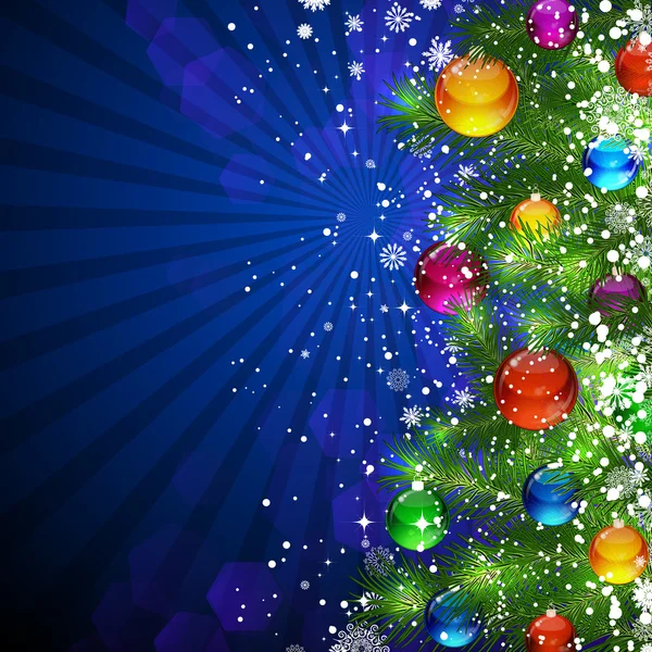 Χριστούγεννα φόντο με μπάλες φωτεινό χριστουγεννιάτικο δέντρο. — Διανυσματικό Αρχείο