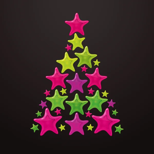 Vánoční strom z hvězd — Stockový vektor