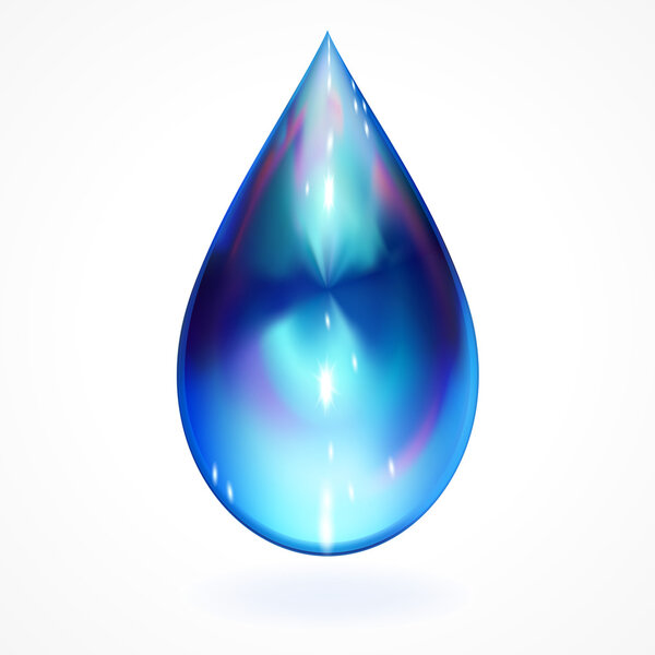 Water drop. Glass design element.