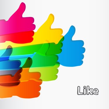 Like and Thumbs Up symbol. Abstract background.