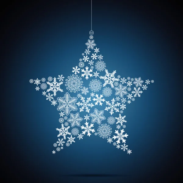 Christmas star, snowflake design background. — Stock Vector