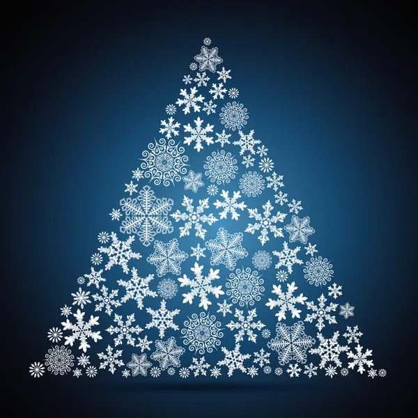 Kerstboom, sneeuwvlok ontwerp achtergrond. — Stockvector