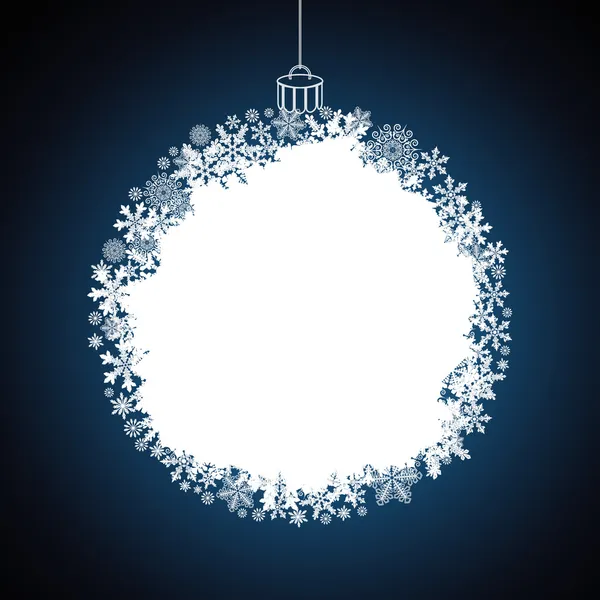 Christmas gift ball, snowflake design background. — Stock Vector