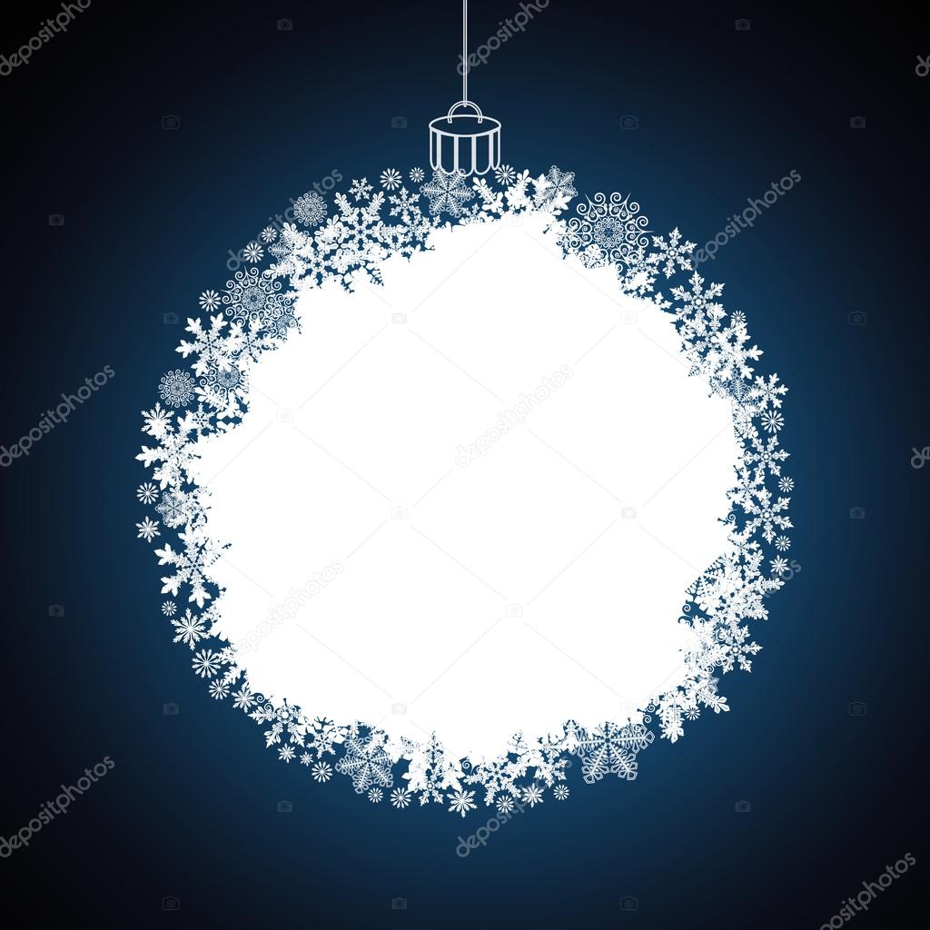 Christmas gift ball, snowflake design background.