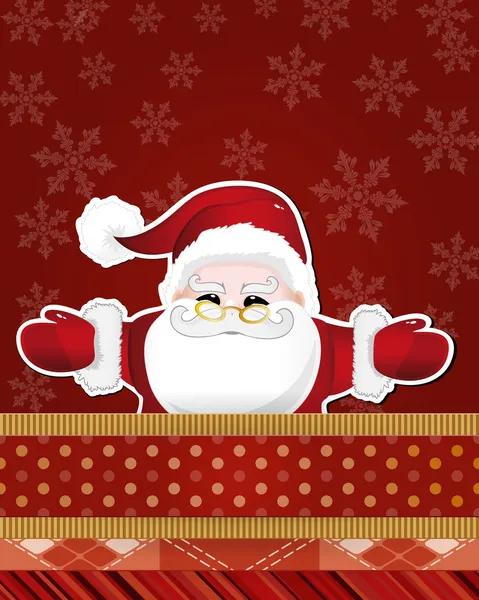 サンタクロースとクリスマスカード. — ストックベクタ