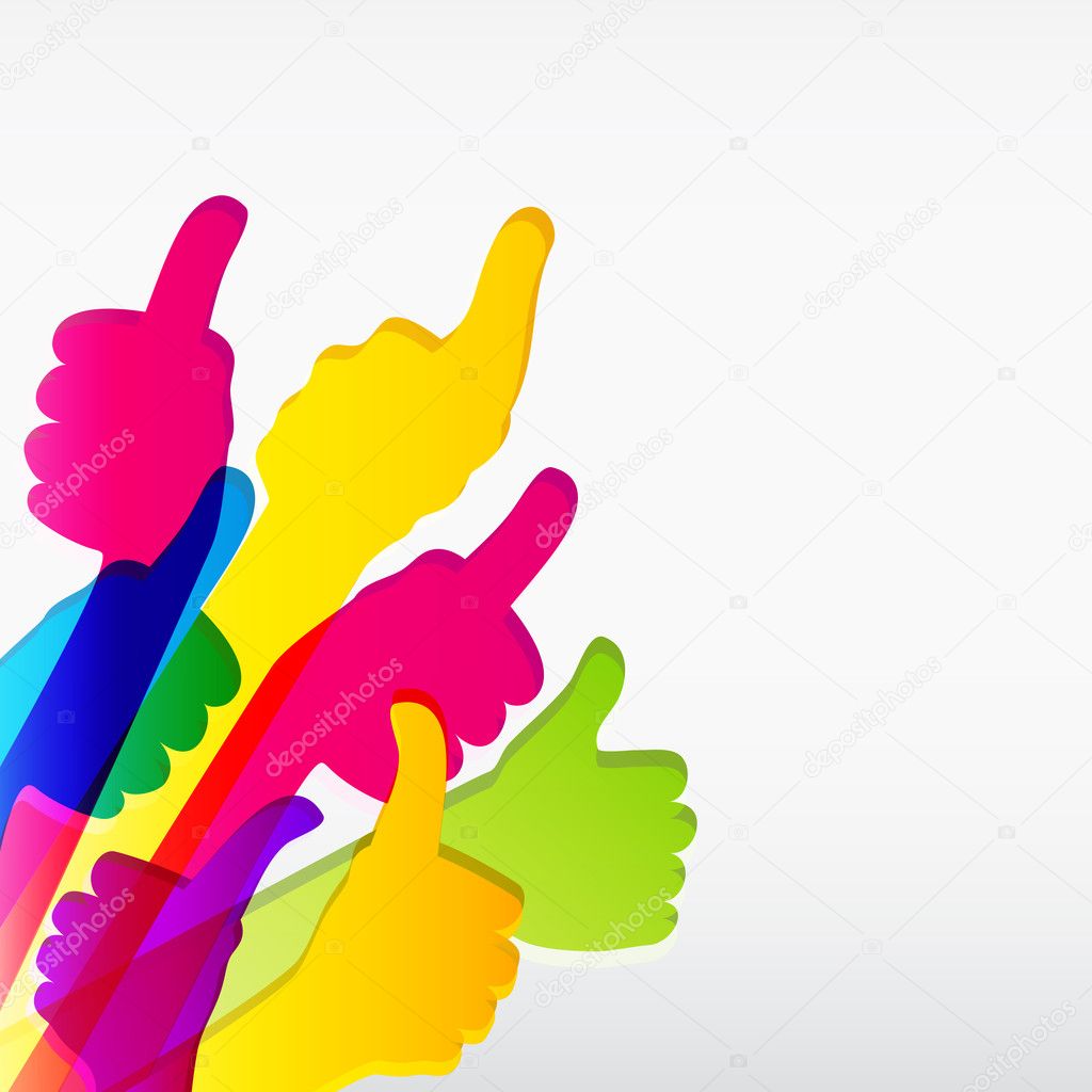 Like and Thumbs Up symbol. Abstract background.