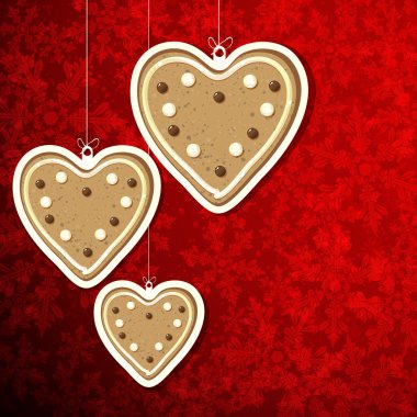 gingerbread kalpleri ile Noel arka plan.